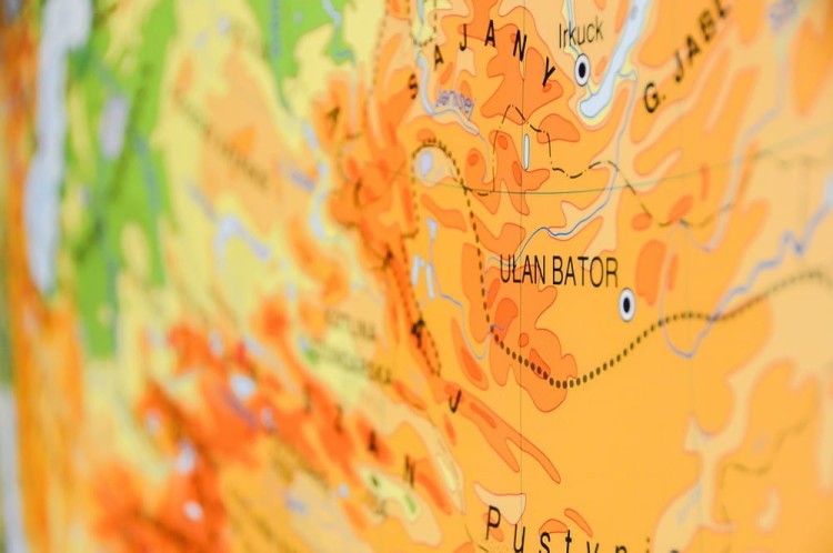 Azja. Dwustronna mapa ścienna. Strona fizyczna, fragment 5