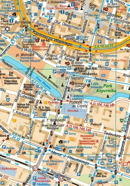 Wrocław 1:22 000. Mapa / Plan miasta wydawnictwa Galileos. Fragment 2