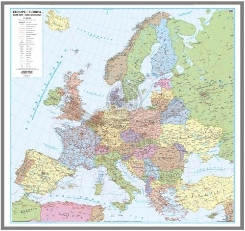Europa 1:2 250 000. Mapa drogowa (polityczna). Wersja do wpinania