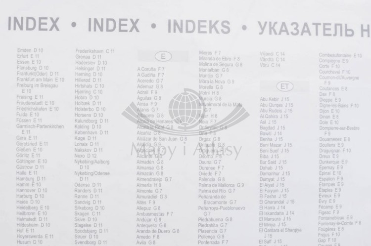 Europa 1:5 500 000. Mapa ścienna kolejowa, promy. Wydawnictwo: Freytag & Berndt. Druga strona - fragment