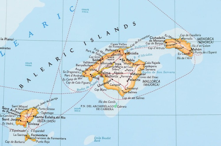 Hiszpania i Portugalia 1:2 074 000. Mapa w ramie drewnianej. Wydawnictwo: National Geographic. Fragment 4