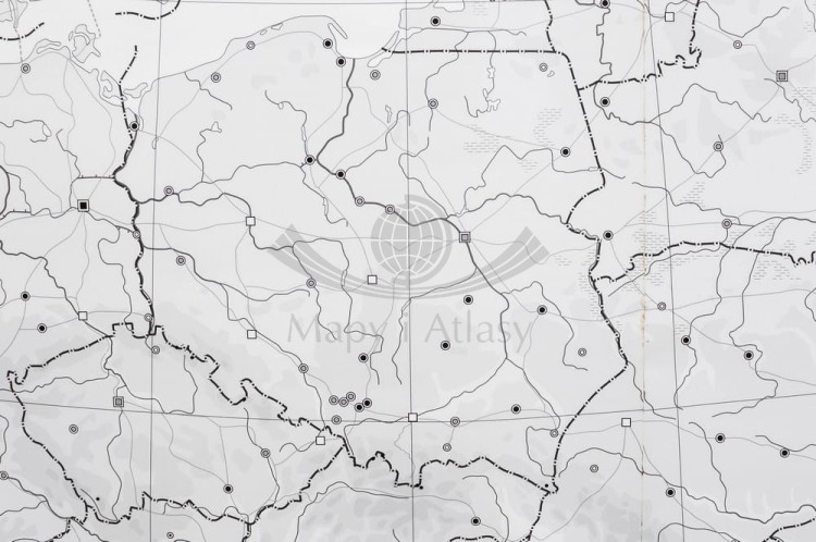 Europa 1:3 300 000. Dwustronna mapa ścienna. Strona konturowa (do ćwiczeń) - fragment 2