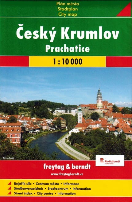 Czeski Krumlov / Cesky Krumlov, Prachatice. Mapa / Plan miasta wydawnictwa Freytag & Berndt. Okładka