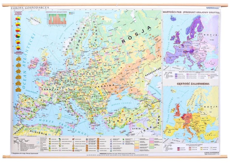Europa gospodarcza 1:4 500 000. Mapa ścienna wydawnictwa Meridian
