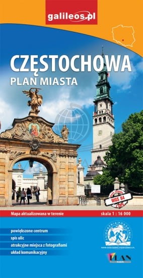 Częstochowa 1:16 000. Mapa / Plan miasta. Galileos