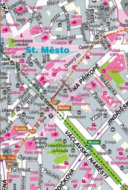 Praga 1:17 500. Mapa / Laminowany plan miasta wydawnictwa ExpressMap. Fragment 3