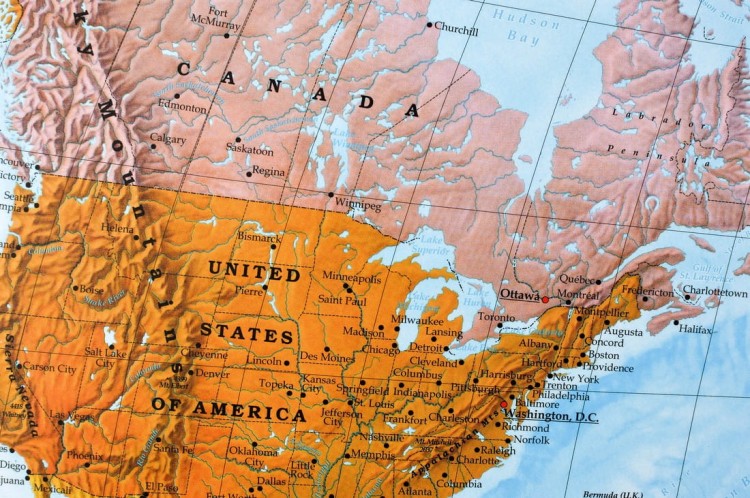 Świat 1:40 000 000. Mapa ścienna polityczna wydawnictwa Freytag & Berndt. Fragment 5