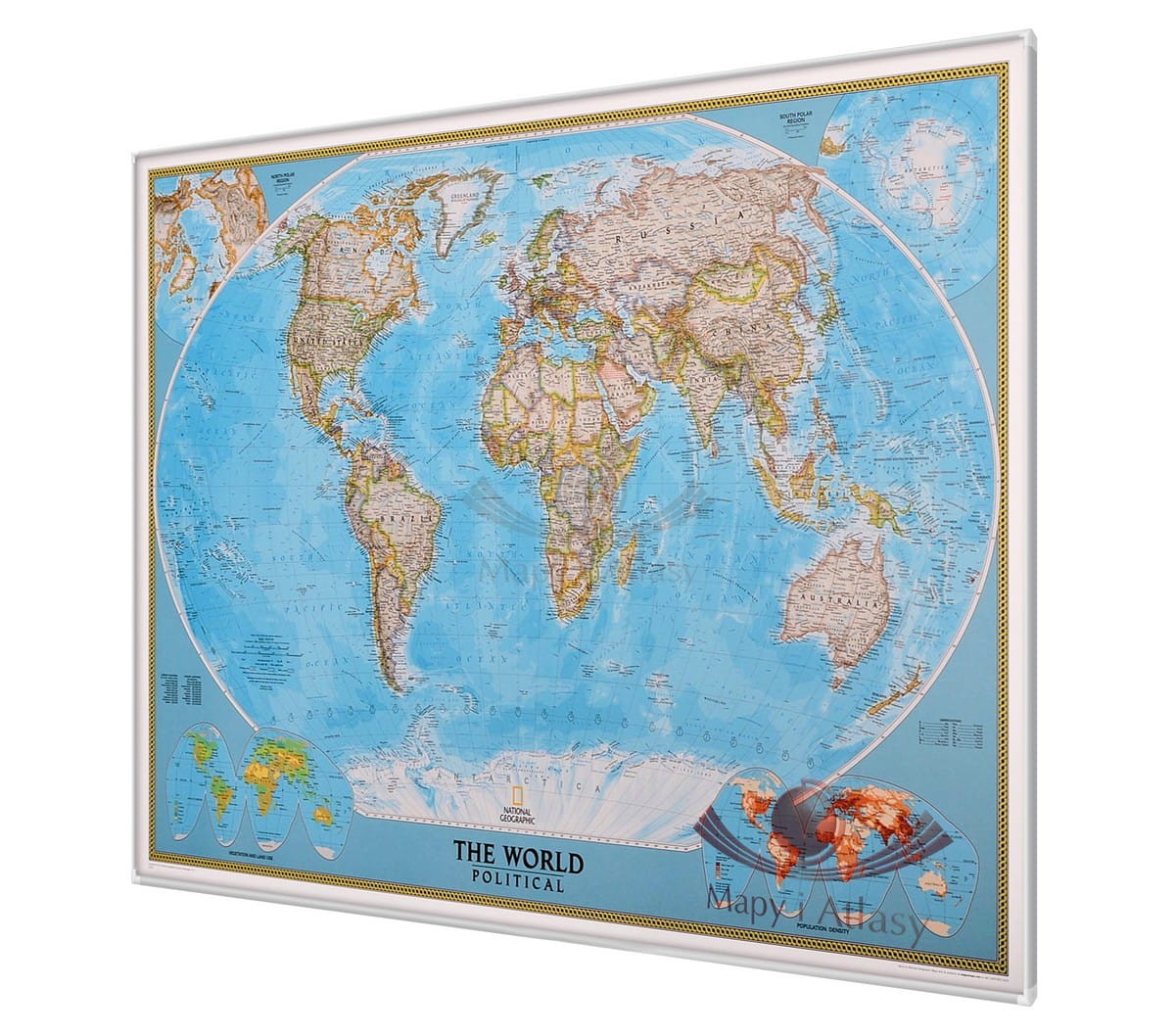 Świat 1:24 031 000. Mapa polityczna Classic do wpinania. Rama alu SLIM