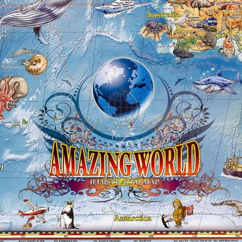 Świat Amazing World. Mapa ścienna dla dzieci. Fragment 8