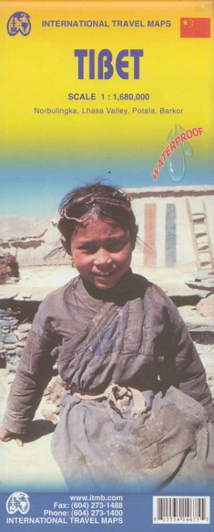 Tybet 1:1 680 000. Himalaje. Chiny, Nepal, Bhutan, Indie. Wodoodporna mapa samochodowo-turystyczna wydawnictwa ITMB. Okładka