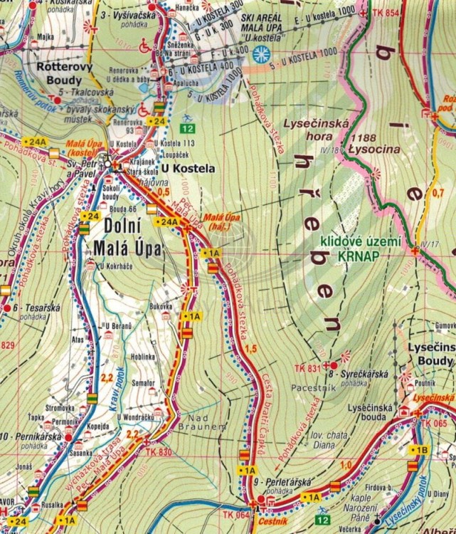 Karkonosze 1:25 000. Mapa turystyczna 721 wydawnictwa Shocart. Fragment 2