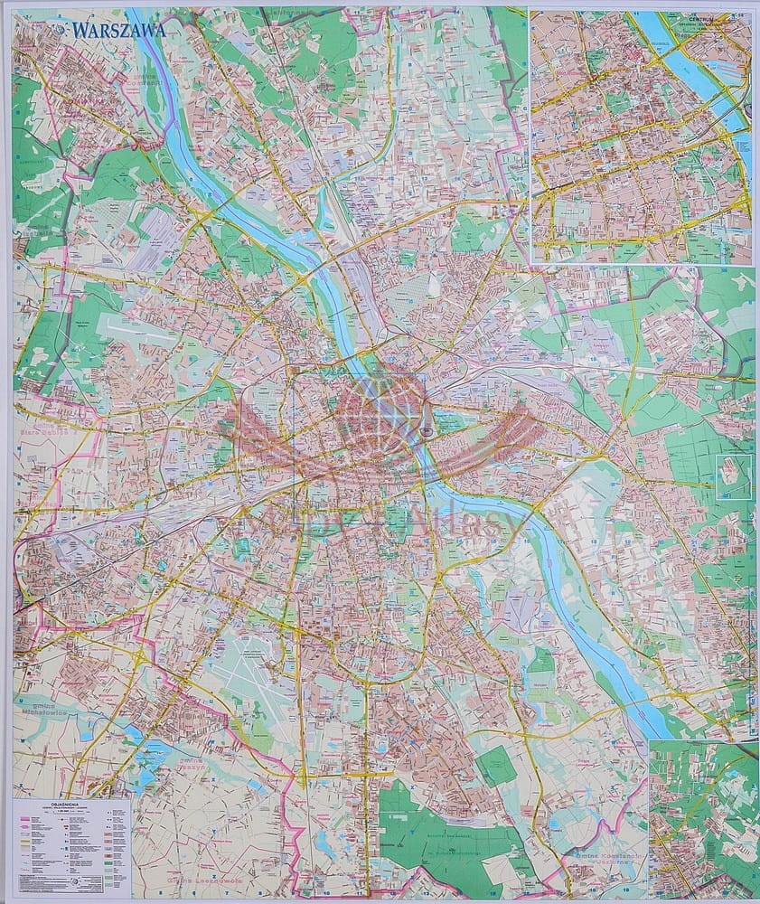 Warszawa 1:26 000. Mapa ścienna. Demart