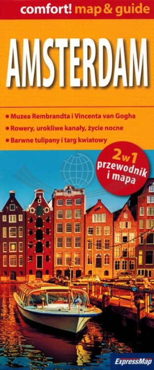 Amsterdam. Laminowana mapa / Plan miasta + Miniprzewodnik wydawnictwa ExpressMap. Okładka 1