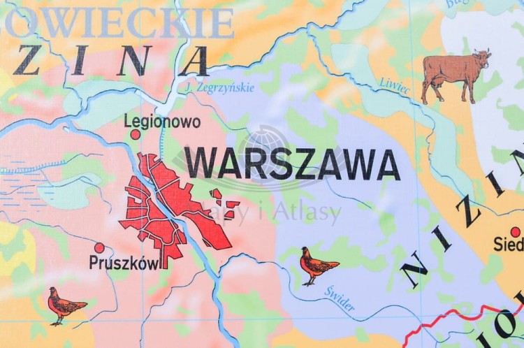 Polska 1:650 000. Rolnictwo w Polsce. Uprawy i struktura użytkowania ziemi. Mapa ścienna wydawnictwa Meridian. Fragment 2