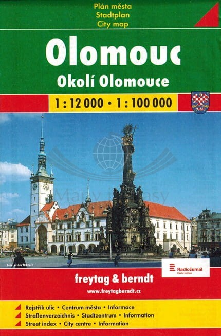 Ołomuniec i okolice / Olomouc, okoli Olomouce. Mapa / Plan miasta. Freytag & Berndt