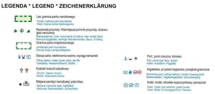Województwo pomorskie / Pomorze 1:280 000. Laminowana mapa administracyjno-turystyczna wydawnictwa BiK. Legenda 2